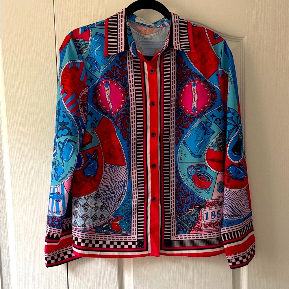 LV Multicolor Graphic Button Down Shirt